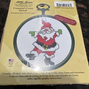 M.C.G TEXTILES︱Counted Cross Stitch︱3"︱Dancing Santa︱15389